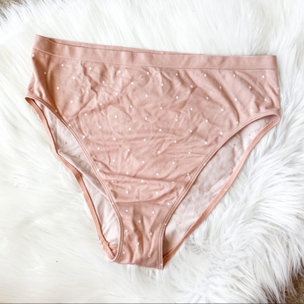 Victoria’s Secret Pale Pink Polka Dot Stretch High Rise Cheeky Panties